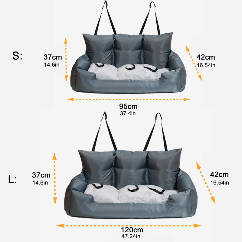 Travel Bolster Safety Large Dog Car Seat Bed for Cat Luxury Dog Beds