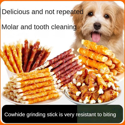 3 packs Multiple flavors of dog snacks bite resistant clean teeth chicken duck meat Dogs training reward Pet Dry Food