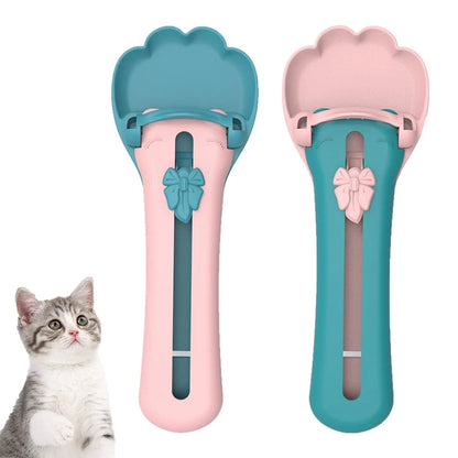 Plastic Cat Treat Bars Squeezer Feeder Cat Strip Squeezer Pet Liquid Food Feeder Push Type Snack Feeding Spoon For Puppy Kitten