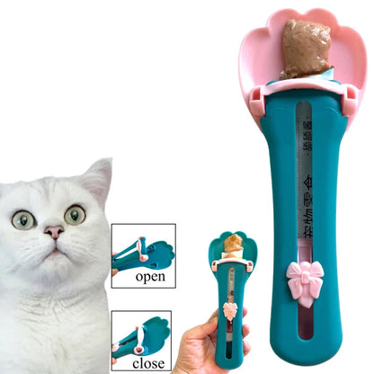 Plastic Cat Treat Bars Squeezer Feeder Cat Strip Squeezer Pet Liquid Food Feeder Push Type Snack Feeding Spoon For Puppy Kitten