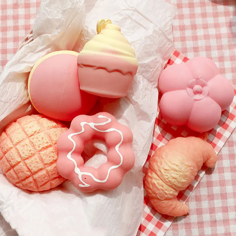 pb playful bag Decompress toys Simulated Bread Peach slow rebound Squishy Squeeze Children's decompression toys gift UG303