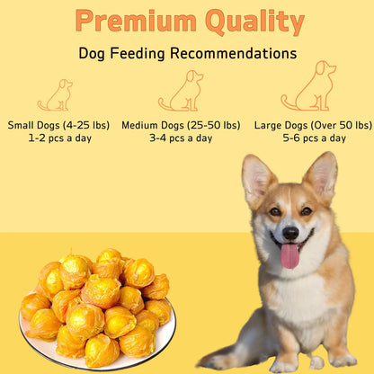 1 Pack  7.05oz(200g)  Chicken Wrapped Egg Yolk, Natural Dog Treats, Healthy, Easily Digestible, Dog Chews Long Lasting