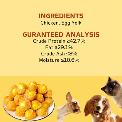 1 Pack  7.05oz(200g)  Chicken Wrapped Egg Yolk, Natural Dog Treats, Healthy, Easily Digestible, Dog Chews Long Lasting