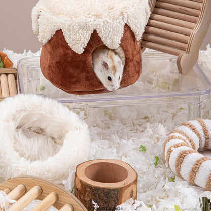 Hamster Houses and Hideouts Winter Soft Fleece Guinea Pig Bed Small Animal Cage Bed Hamster Rat Sleeping Bed Cage Accessories