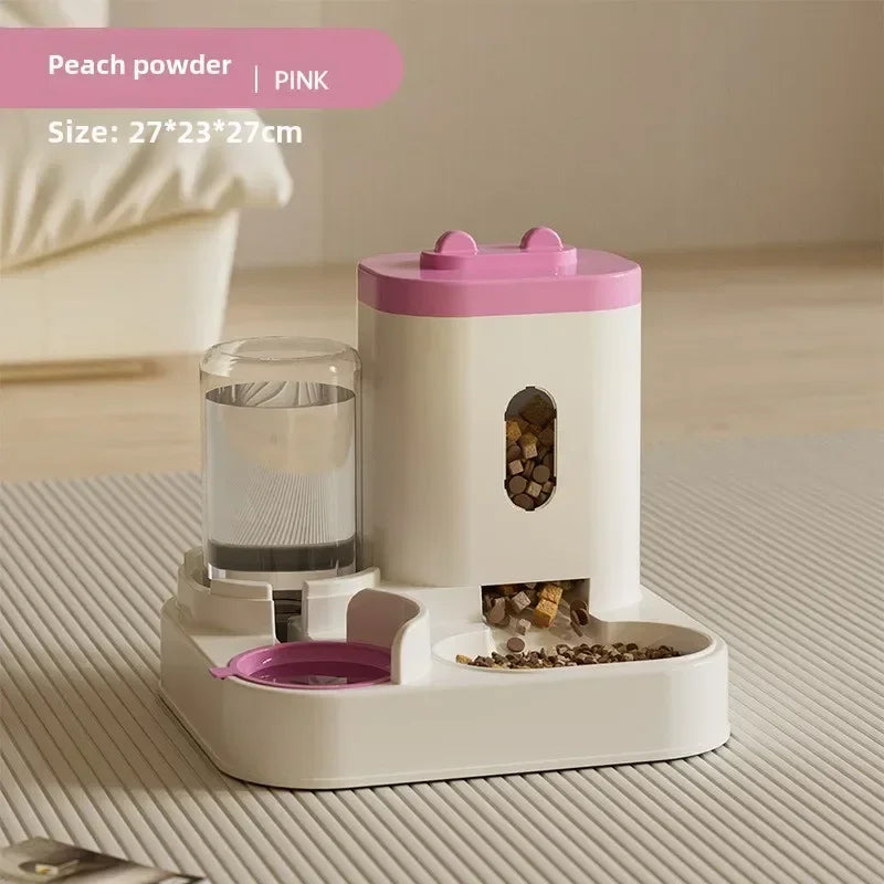 Pet Automatic Feeder Convenient Water Dispenser Cat and Dog Food Elevated Bowl with Fountain Large Capacity Drinker Accessories