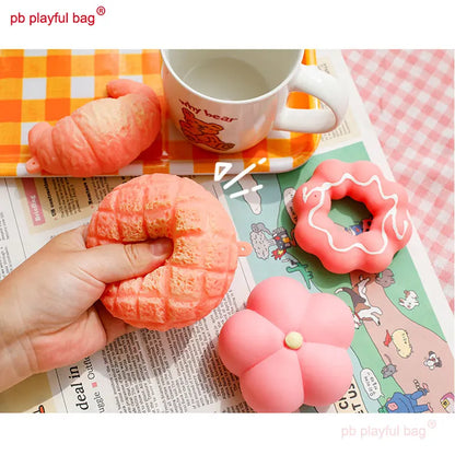 pb playful bag Decompress toys Simulated Bread Peach slow rebound Squishy Squeeze Children's decompression toys gift UG303