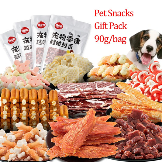 2024 New Pet Snacks Beef Chicken Duck Meat Molar Dog Training Rewards Adult Puppies Pet Dog Snack Gift Pack Pet Food Pet Supplie