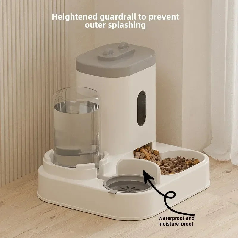 Pet Automatic Feeder Convenient Water Dispenser Cat and Dog Food Elevated Bowl with Fountain Large Capacity Drinker Accessories