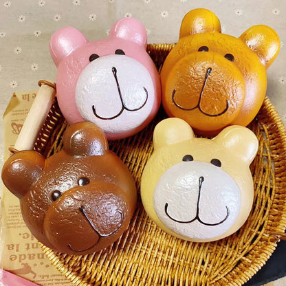 Eric Jumbo Bear Head Bread Slow Rising Squishy Charm