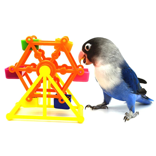 Parrot Foraging Toy Rotatable Wheel Funny Bird Training Toy Parakeets Windmill Toy Pecking For Cockatiel Lovebird Budgies Canary