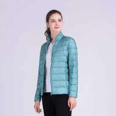 New Autumn Winter Women Ultra Light White Duck Down Jackets Candy Color Slim Short Design Warm Down Coats