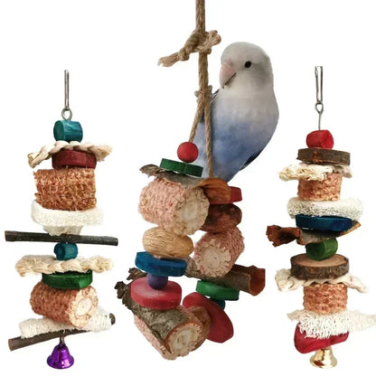 Bird Toys 3 Pieces Natural Sola Balls Soft Chew Shred Foraging Toy for Parrot Parrotlet Budgie Finch Macaw 6cm/2.36in